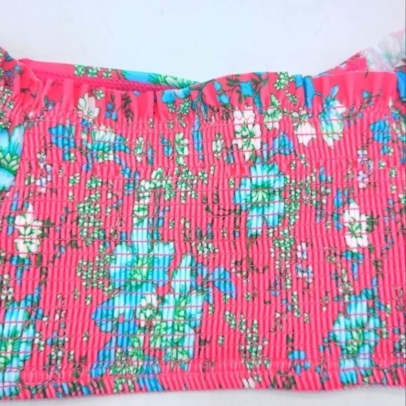 JANIE AND JACK FLORAL PUFF SLEEVE 2-PIECE SWIMSUIT IN PINK TART FLORAL SIZE 4 - Picture 5 of 15